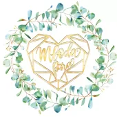 Karnet Kw Ślub Liście Lakier 3D