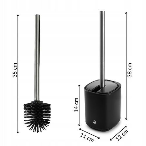 SZCZOTKA DO WC SILIKONOWA CZARNA TOALETOWA STAL NIERDZEWNA METALOWY STOJAK na Arena.pl