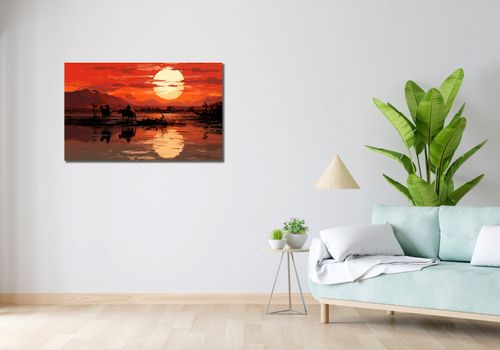 Obraz 100x60cm Zachód Słońca na Prerii na Arena.pl