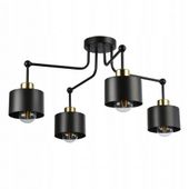 LAMPA WISZĄCA LOFTOWA CZARNA ZŁOTA ŻYRANDOL LED E27 PRZEDPOKÓJ SALON