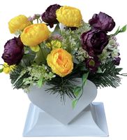 Stroik serce na grób bukiet cmentarz sztuczne kwiaty kompozycja STANPOL