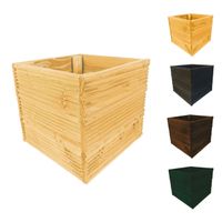 be4nature Doniczka kwadratowa modrzewiowa Nieimpregnowana 30 x 30 cm