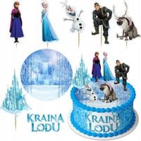 ZESTAW OPŁATEK NA TORT KRAINA LODU + POSTACI 3D