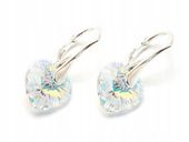 Srebrne Kolczyki z Kryształami Swarovski Serca 10