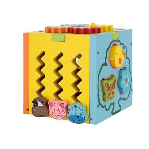 LT330 DREWNIANA KOSTKA SENSORYCZNA SORTER KLOCKÓW SUWAKI na Arena.pl