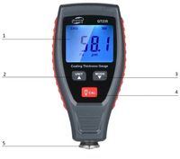 MIERNIK TESTER CZUJNIK GRUBOŚCI POWŁOKI LAKIERU STAL ALUMINIUM 0-1800 µm