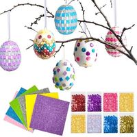Zestaw dekoracyjny wielkanocny styropianowe jajka cekiny naklejki 20