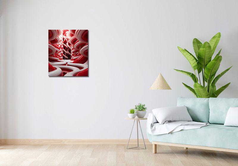 Obraz 50x60cm Czerwone Wiry zdjęcie 2