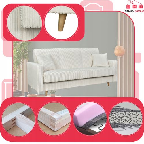 Zestaw mebli wypoczynkowy Rene wersalka kanapa fotele Bonell Family Meble na Arena.pl