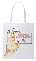 Dla Kosmetyczki Na Prezent Torba Eco Biała Shopper Z Nadrukiem Ze Zdjęciem