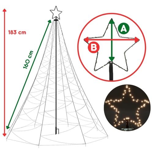 Choinka 500 LED zewnętrzna 300 cm zimna biała na Arena.pl