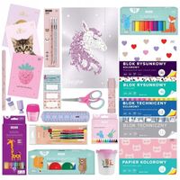 Zestaw przyborów wyprawka szkolna Interdruk dziewczynka klasa 1-3