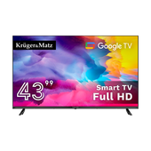 telewizor kruger&matz 43" fhd google tv 5.0  dvb-t2/t/c  h.265 hevc