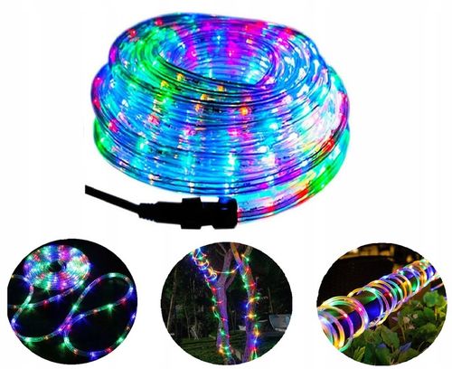 WĄŻ Świetlny 30m LED LAMPKI CHOINKOWE MULTIKOLOR KOLOROWY na Arena.pl