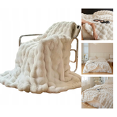 Puszysty I Pluszowy Koc Na Łóżko Cozyglam Miękki, Narzuta Na Łóżko Biały