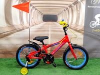Kolorowy i stylowy Rower dziecięcy dla chłopca 3 lata + FLAGA, BOCZNE KOŁA