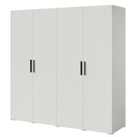 Szafa uchylna Napoli 4D 200 Biała (czarny uchwyt)