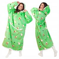 KOCOBLUZA KOC BLUZA CIEPŁA 2w1 GRUBA XXL FUTRZAK POLAR z kapturem