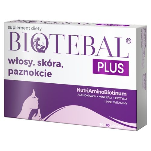 BIOTEBAL PLUS WŁOSY SKÓRA PAZNOKCIE 30 + 10 TABLETEK na Arena.pl