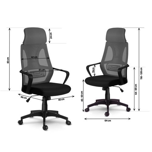 Fotel biurowy z mikrosiatką Praga - szary na Arena.pl