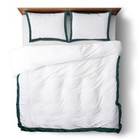 Komplet Pościeli 160x200 3-częściowy biało-zielony Bawełna