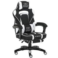Fotel Gamingowy DEUS X-Stream Black/ White z tkaniny