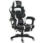 Fotel Gamingowy DEUS X-Stream Black/ White z tkaniny