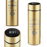 Złoty Kubek Termiczny Wyświetlacz LCD Grawer Prezent na Dzień Babci