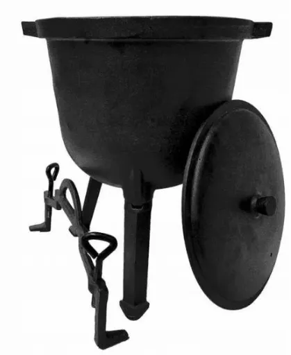 Kociołek stojący 8 l + RĘKAWICE ŻAROODPORNE DO PIEKARNIKA GRILLA KOMINKA zdjęcie 10