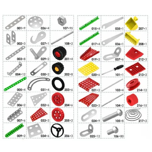 Klocki konstrukcyjne metalowe, 381 elementów na Arena.pl