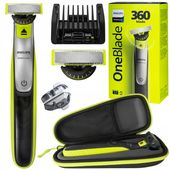 GOLARKA MASZYNKA DO TWARZY PHILIPS ONEBLADE 360 TRYMER NAKŁADKA 5w1 ETUI