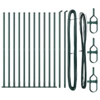 Słupki ogrodzeniowe 13 pcs Zielony Ø32mm 130 cm