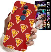 ETUI DO HUAWEI MATE 20 LITE - WZÓR Z WESOŁĄ PIZZĄ NA CZERWONYM TLE