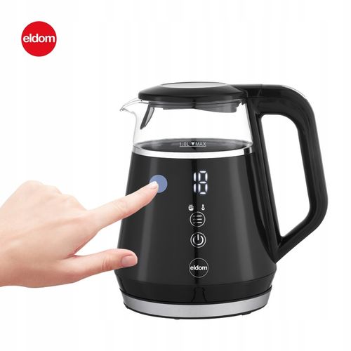 CZAJNIK ELEKTRYCZNY BEZPRZEWODOWY SZKLANY 1L PANEL DOTYKOWY 1100W na Arena.pl