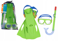 Zestaw Do Nurkowania Maska, Rurka, Płetwy Zielony Bestway 25019 Lean Toys