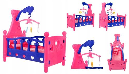 Duże ŁÓŻECZKO ŁÓŻKO DLA LALEK POŚCIEL Karuzela na Arena.pl