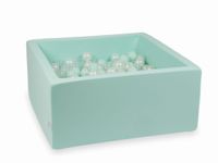 Suchy basen miętowy 90x90x40 z piłeczkami 400 sztuk (przezroczyste, perłowe, jasnomiętowe)