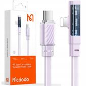 mcdodo kabel kątowy usb-c lightning płaski 36w do iphone 13 14 fioletowy 2m