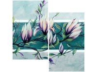 60X60CM SŁODYCZ MAGNOLII JASNEJ ZIELENI DWU OBRAZ ŚCIAN
