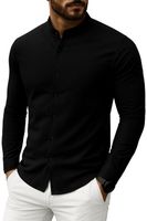 Koszula Męska ze stójką bez kołnierzyka Regular Bawełniana