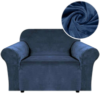 POKROWIEC NA FOTEL KANAPĘ SOFĘ ELASTYCZNY WELUR 90-140 GRANATOWY