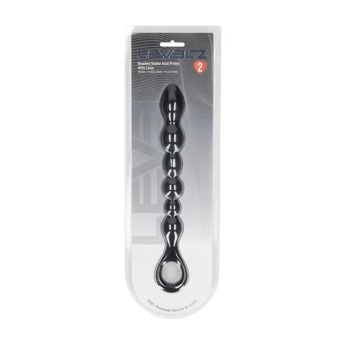 Beaded Snake Silicone Anal Probe With Loop - Black na Arena.pl