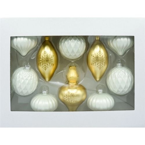 Bombki szklane: zestaw biel i złoto na Arena.pl