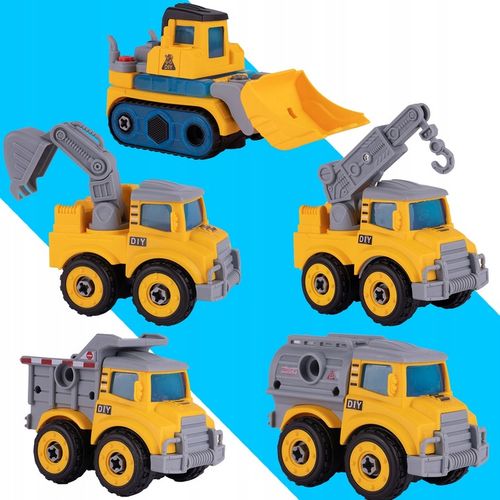 ROBOT TRANSFORMUJĄCY W AUTKA BUDOWLANE 5 SZTUK na Arena.pl