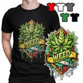 KOSZULKA T-SHIRT MĘSKI WZORY WYBÓR - ZIOŁO WEED BLANT BONGO PREZENT - L