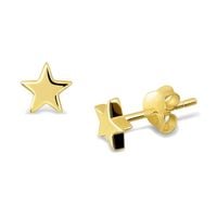 kolczyki gwiazdki srebro pozłacane, zapięcie sztyft