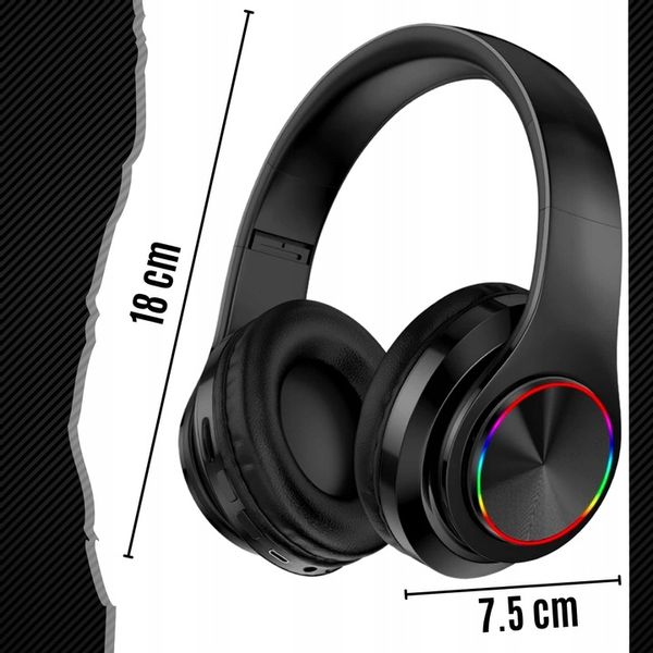 SŁUCHAWKI BEZPRZEWODOWE B39 BLUETOOTH MP3 NAUSZNE MIKROFON RGB DLA DZIECKA zdjęcie 7