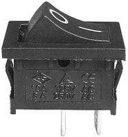 Przełącznik SPST 250V AC 3A czarny kołyskowy