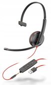 Słuchawki Call Center Plantronics/ Poly Blackwire C3215 USB-A + jack 24m-ce