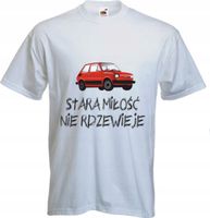 Koszulka z nadrukiem garbus fiat 126p maluch PRL